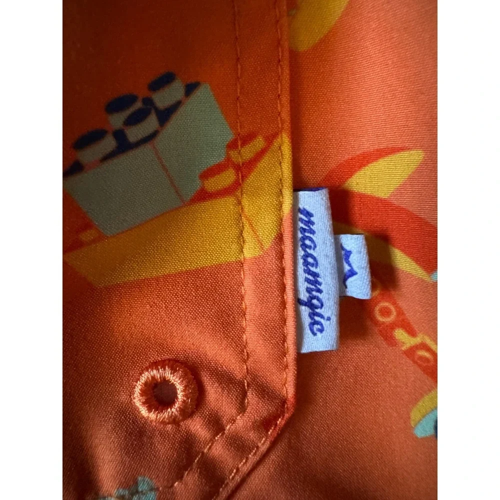 Maamgic Boys Orange Building Block Tropical 2-in-1 Swim Trunks Size 5/6